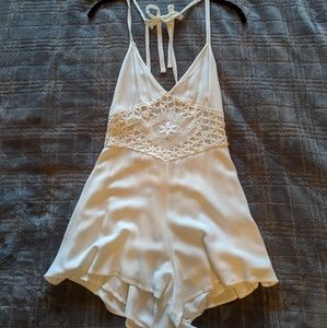 White crochet romper